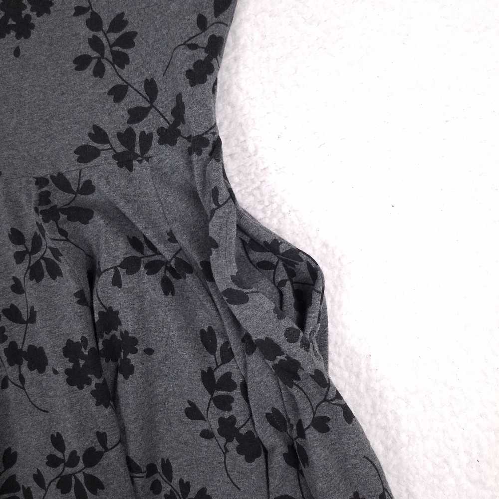 Effie's Heart Ava Dress floral pockets knee length whimsical fit flare twee gray - Picture 3 of 10